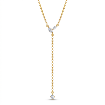 Collar en Y con Flecos y Zirconias