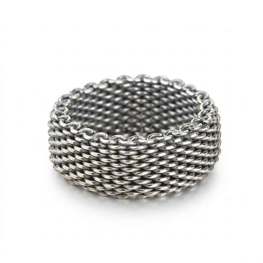 Anillo Tejido Estilo Retro
