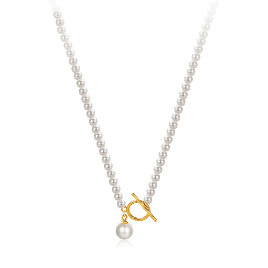 Collar de Perlas con Cierre de Barra