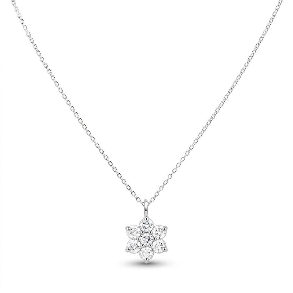 Collar Flor con Zirconias