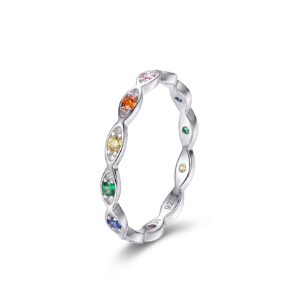 Anillo Multicolor de Zirconias