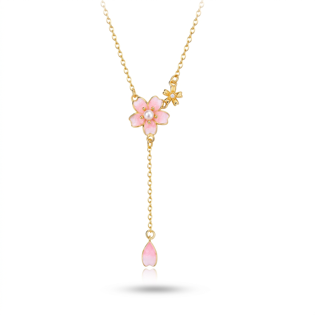Collar Flor con Perla