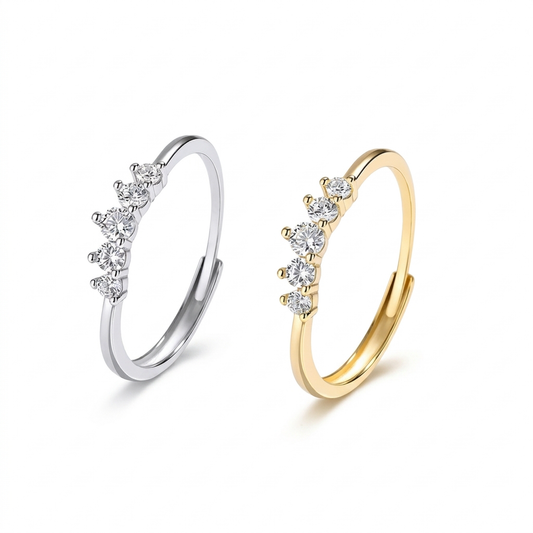 Anillo Abierto Corona con Zirconias