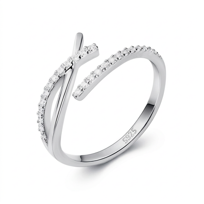 Anillo Cruz Brillante Abierto