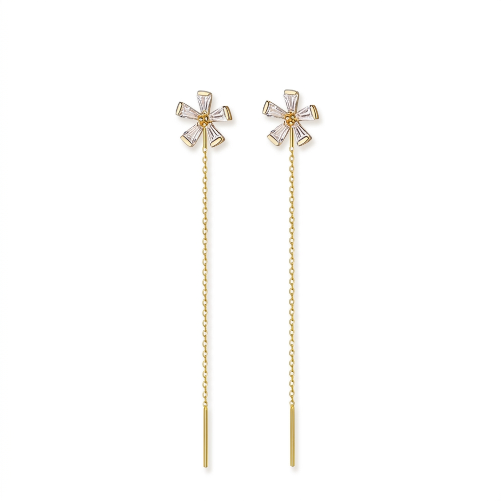 Aretes de Hilo Flor Romántica