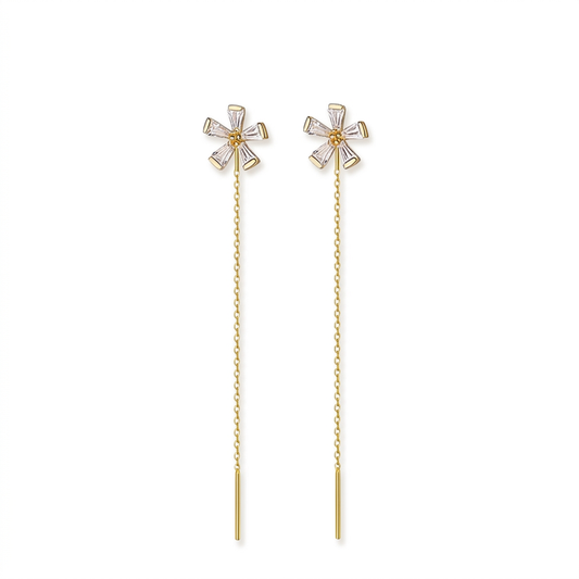 Aretes de Hilo Flor Romántica