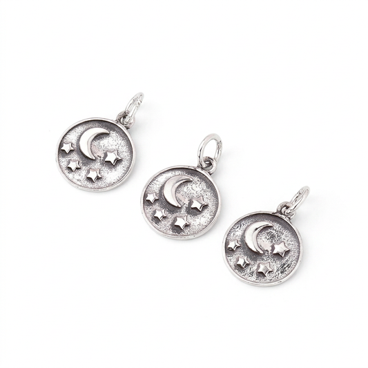 Dije Medalla Luna y Estrella Vintage