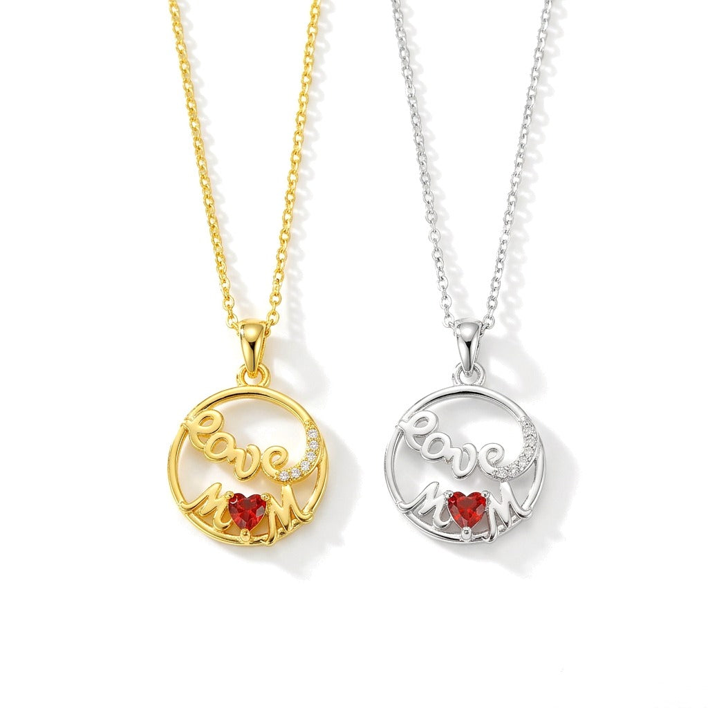 Collar Love Mom con Zirconias