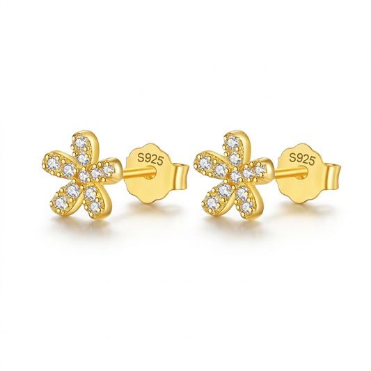Aretes Flor con Zirconias