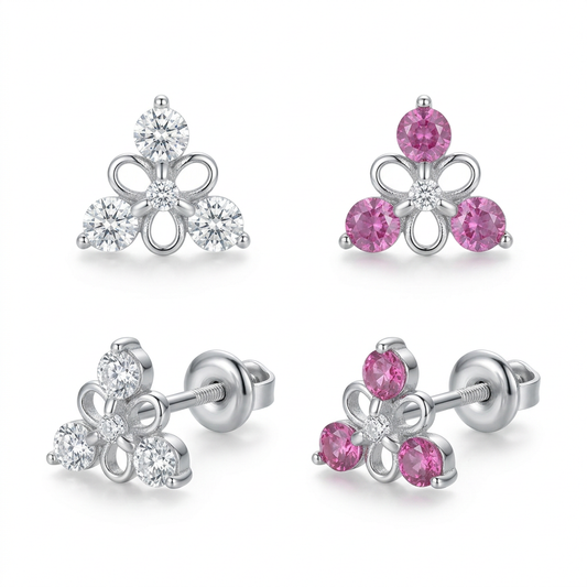 Aretes Triángulo con Zirconias