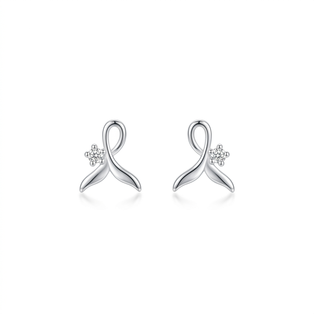 Aretes Cola de Pez con Zirconias