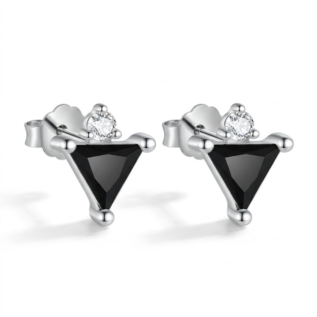 Arete Individual Triángulo Negro