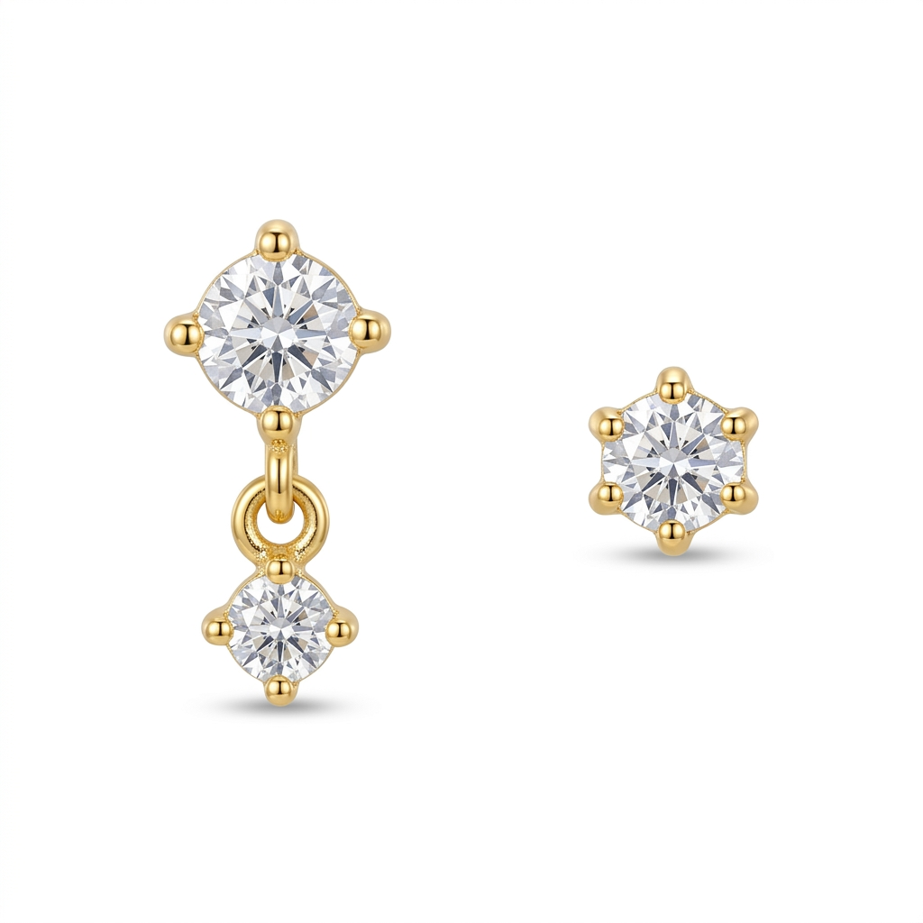 Arete Individual de Borla con Zirconias