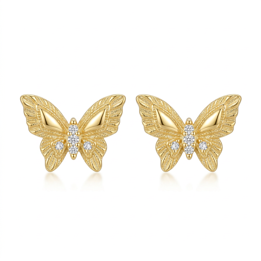 Aretes Mariposa Minimalista con Zirconias