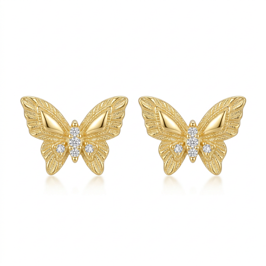 Aretes Mariposa Minimalista con Zirconias
