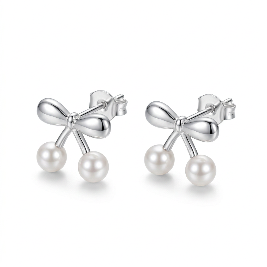 Aretes Cereza con Perlas