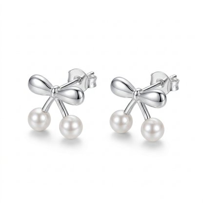 Aretes Cereza con Perlas