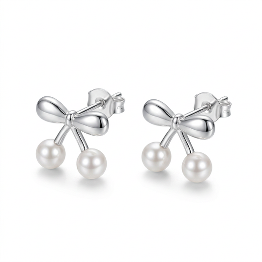 Aretes Cereza con Perlas