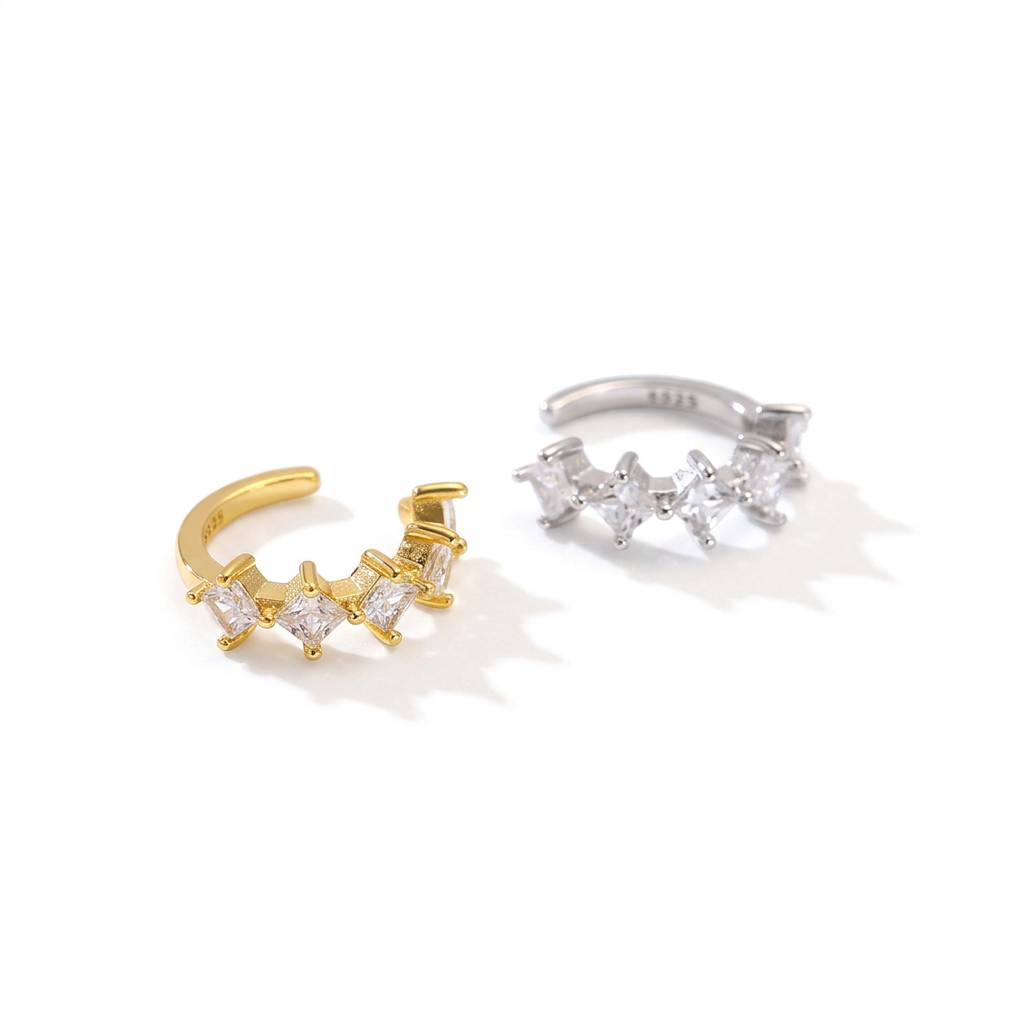 Aretes de Clip Sencillos con Zirconias