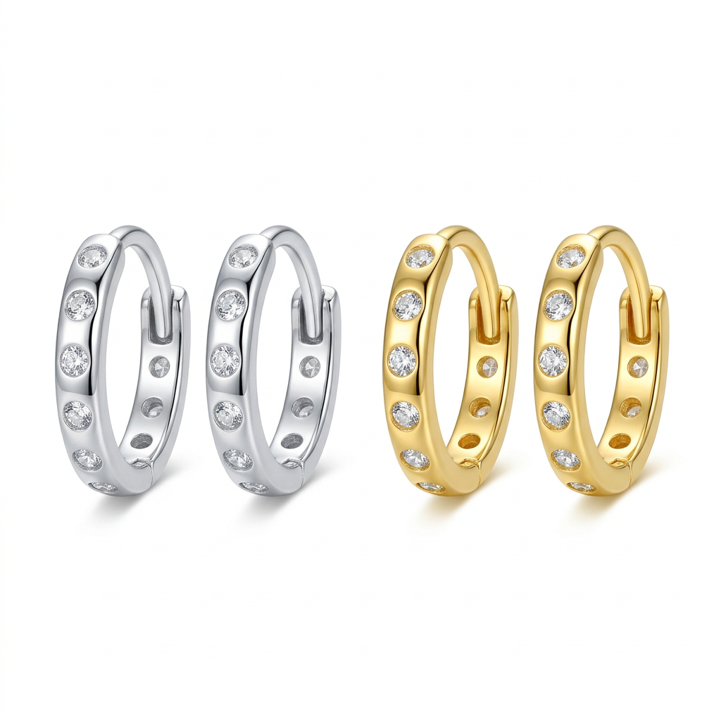 Arracadas Mini con Zirconias de 6 a 8 mm
