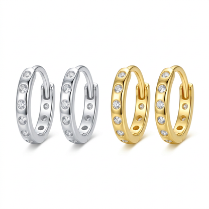 Arracadas Mini con Zirconias de 6 a 8 mm