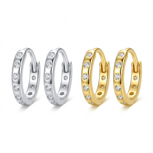 Arracadas Mini con Zirconias de 6 a 8 mm