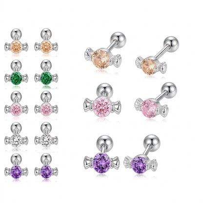 Aretes Caramelo con Zirconias