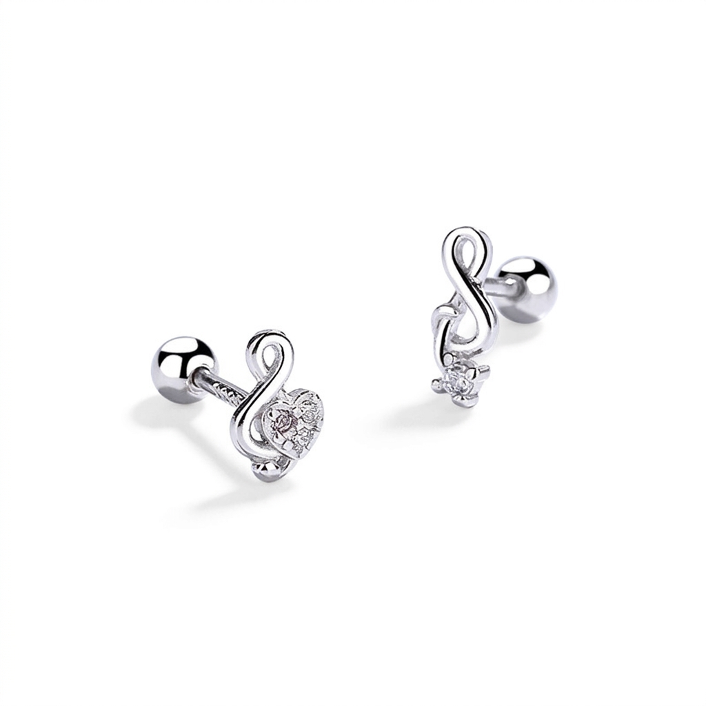 Aretes Nota Musical con Zirconias