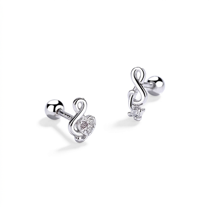Aretes Nota Musical con Zirconias