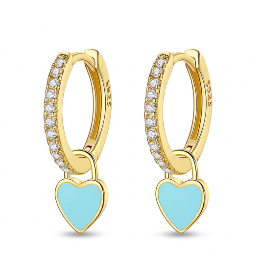 Arracadas con Corazón Esmaltado