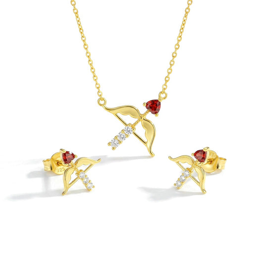 Juego Corazón Flechado con Zirconias