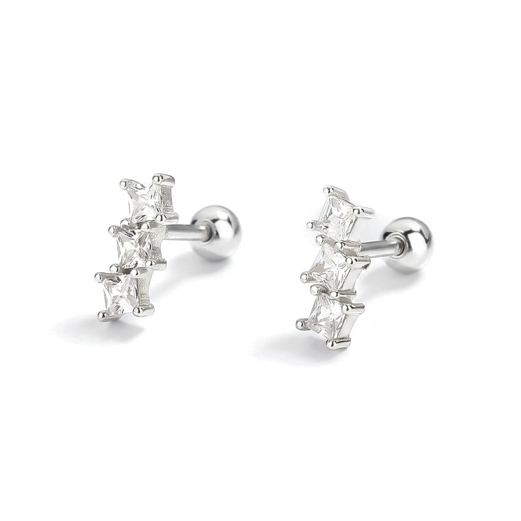 Aretes Bolita con Zirconias