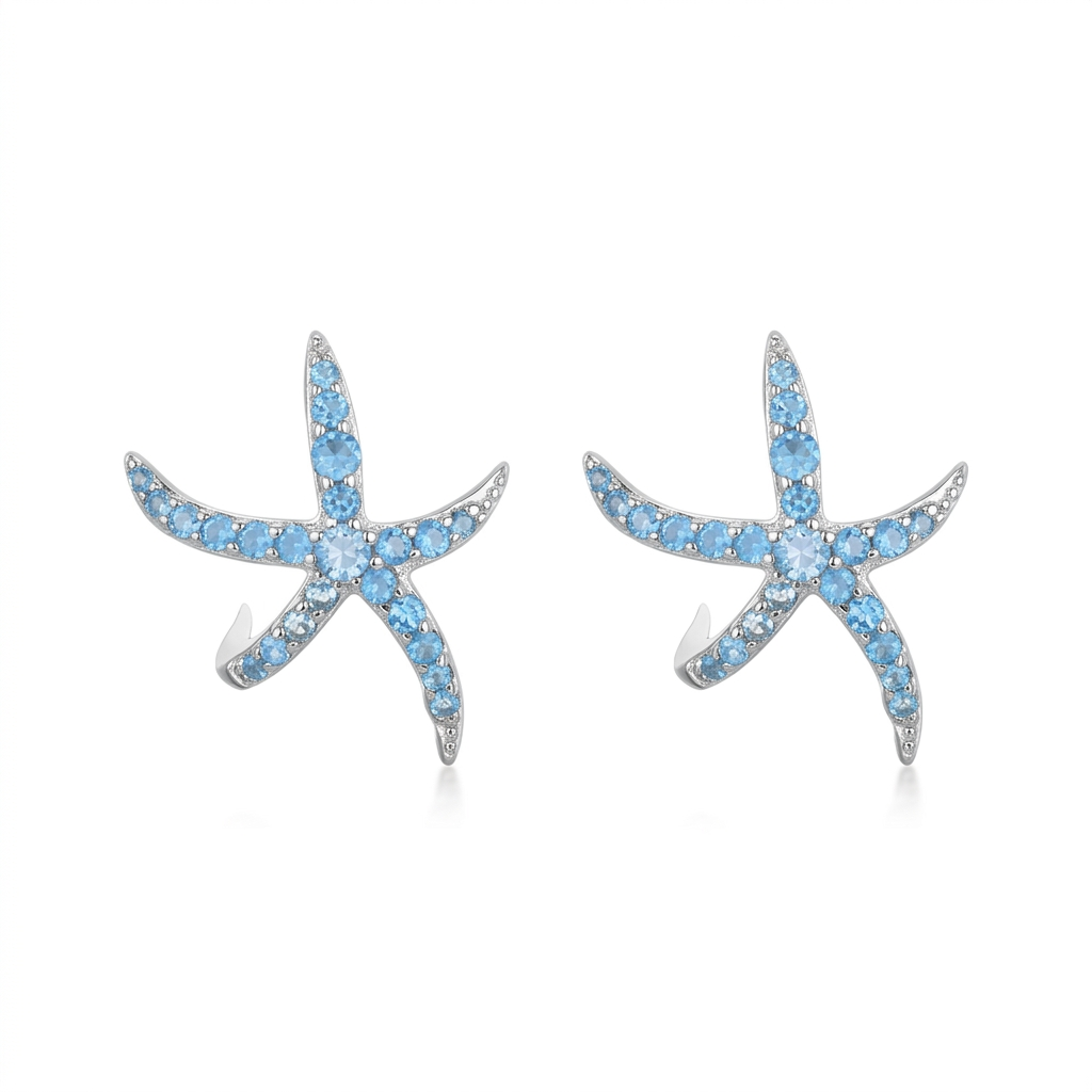 Aretes Estrella de Mar Azul