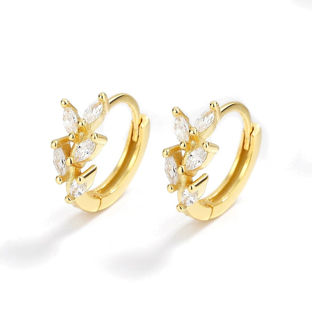 Arracadas Hojas con Zirconias