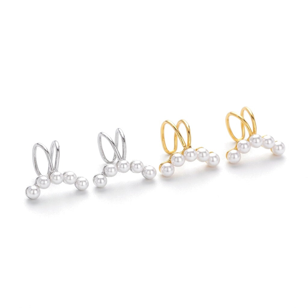 Aretes de Clip con Perla