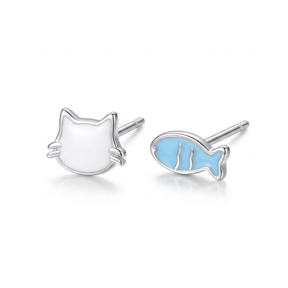 Aretes Gatito y Pez