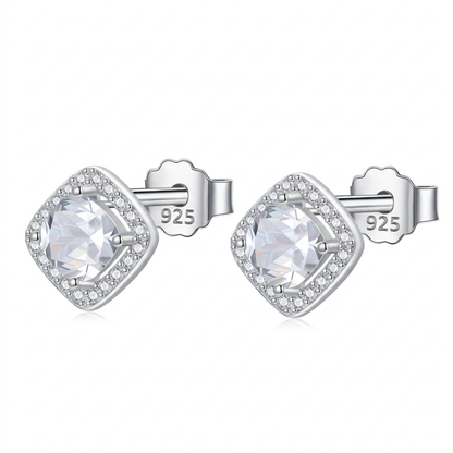 Aretes Cuadrados con Zirconias Brillantes
