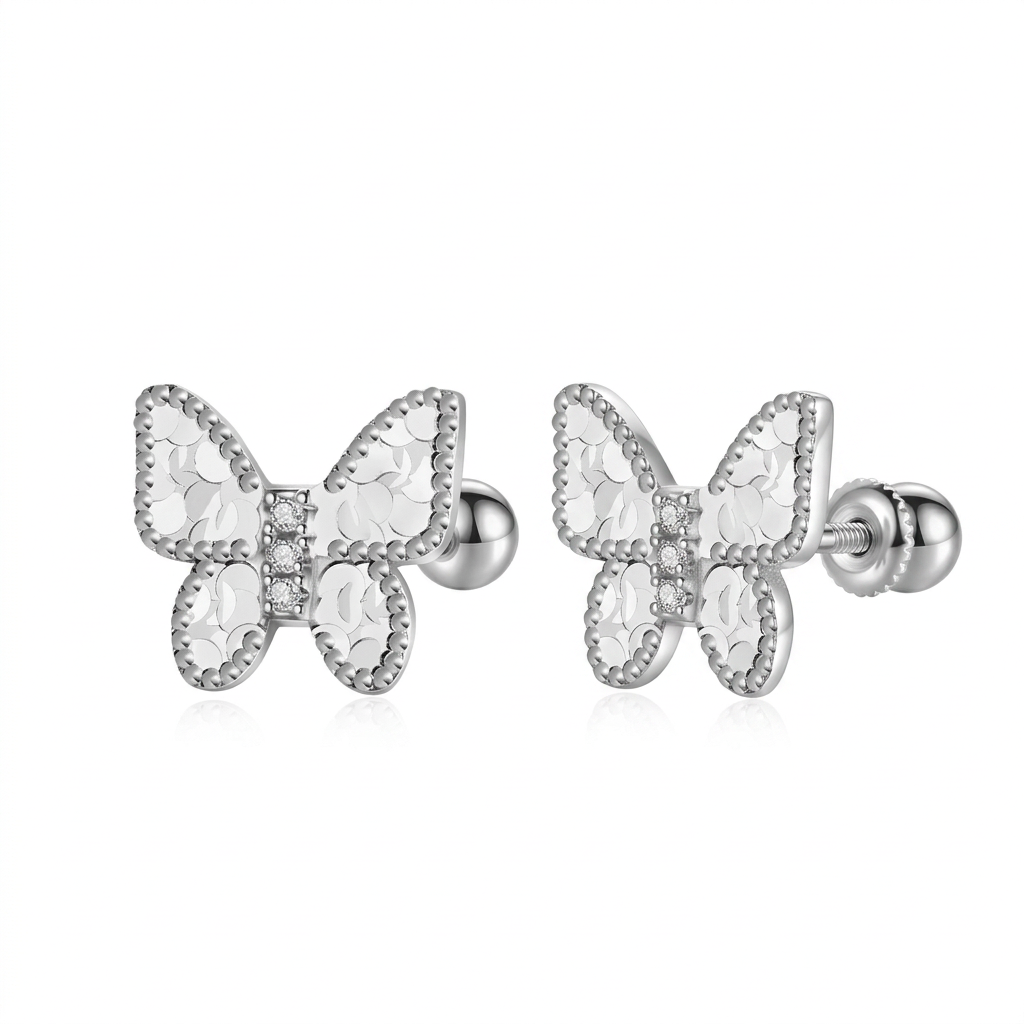 Aretes Mariposa con Cierre de Rosca