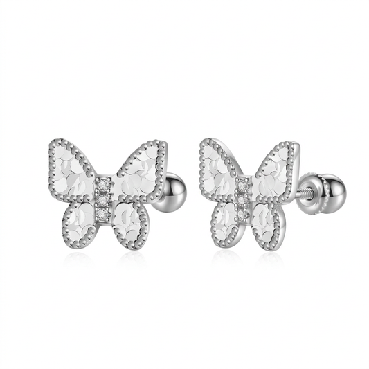 Aretes Mariposa con Cierre de Rosca