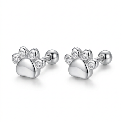 Aretes Huellita de Gato con Zirconias