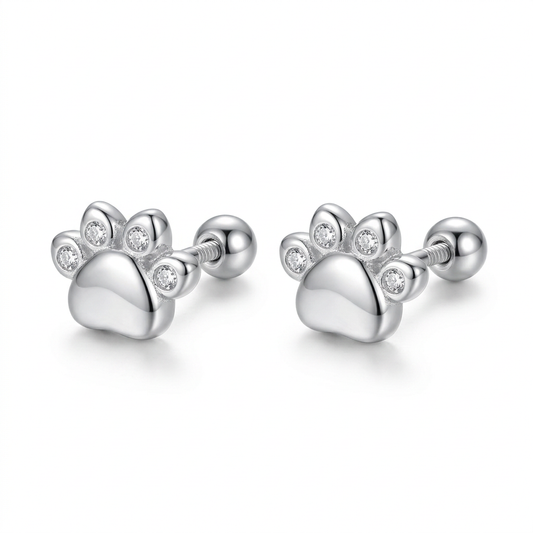 Aretes Huellita de Gato con Zirconias