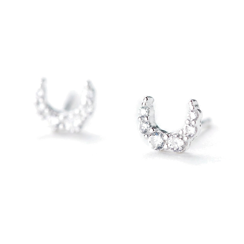 Aretes Mini Luna con Zirconias