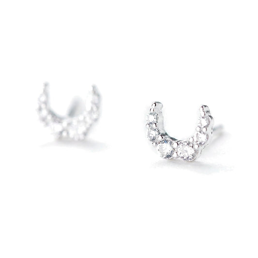 Aretes Mini Luna con Zirconias