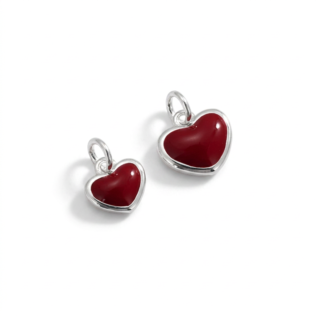 Dije Corazón Rojo Esmaltado