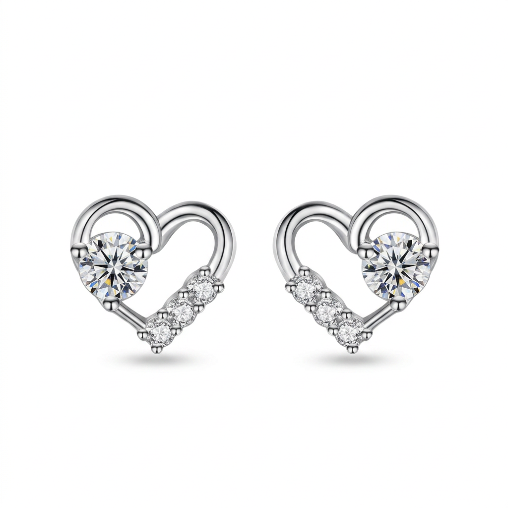 Aretes Corazón con Zirconias