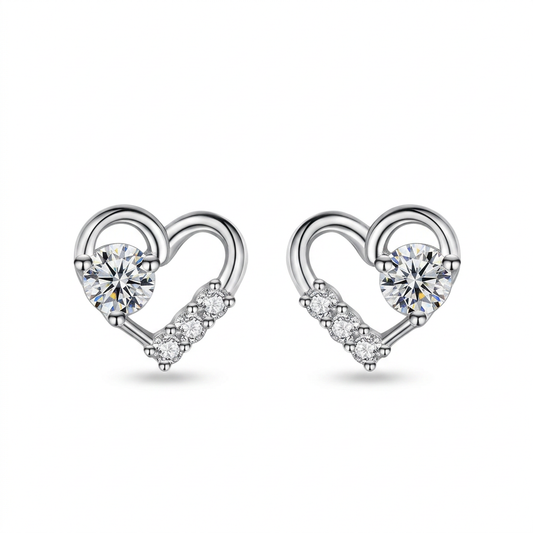 Aretes Corazón con Zirconias