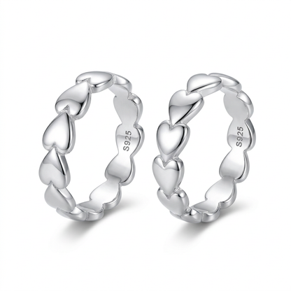 Anillo Corazón y Cruz Ajustable