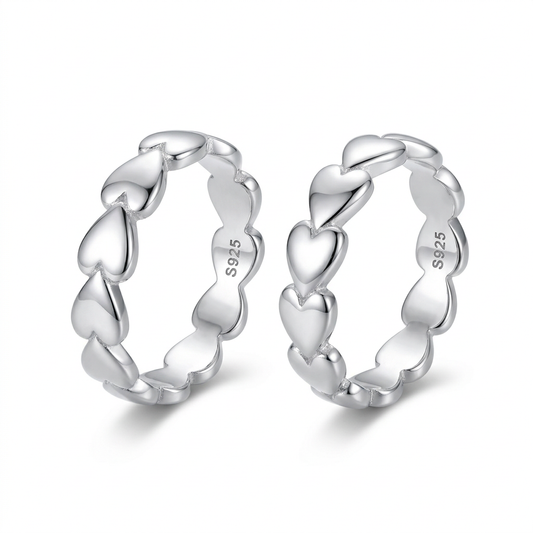 Anillo Corazón y Cruz Ajustable