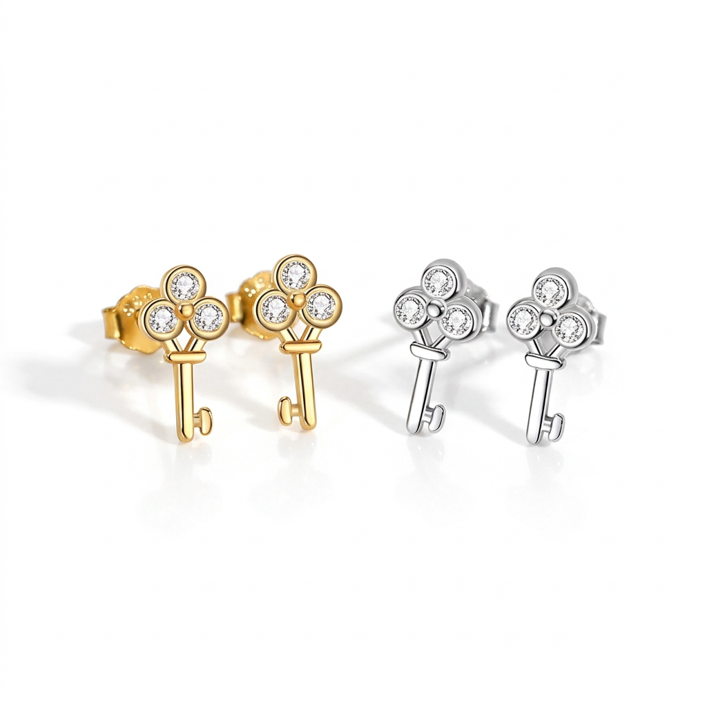 Aretes Llave con Zirconias