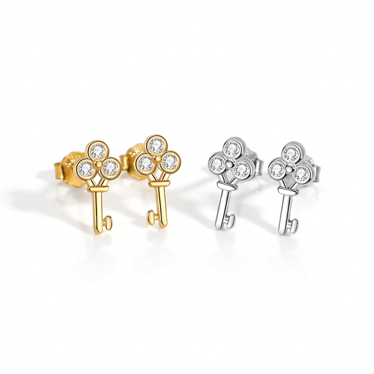 Aretes Llave con Zirconias